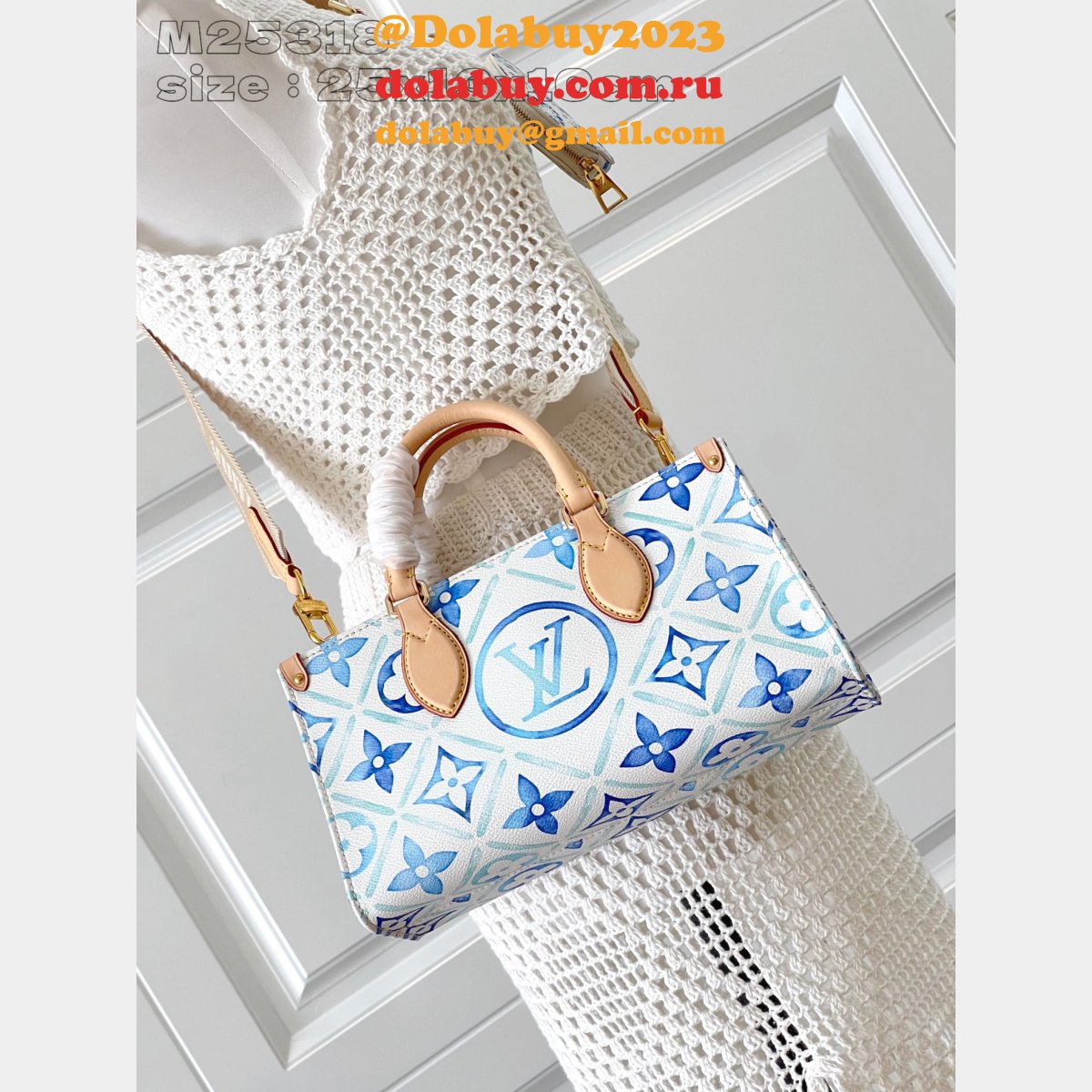 Louis Vuitton Inspired News OnTheGo East West M25318 UK Coral Bag