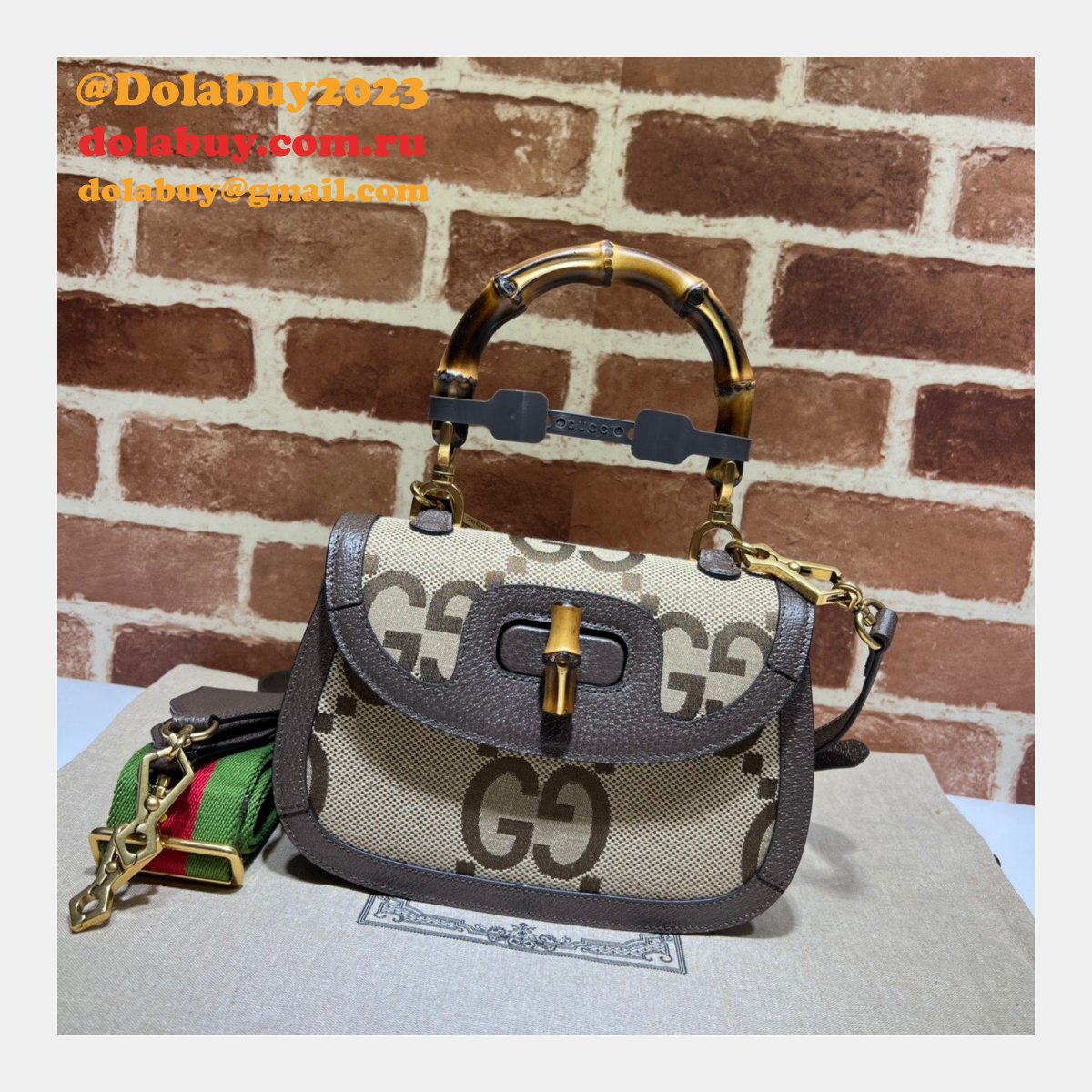Buy Gucci Knockoffs Small 675797 jumbo GG bag with bamboo