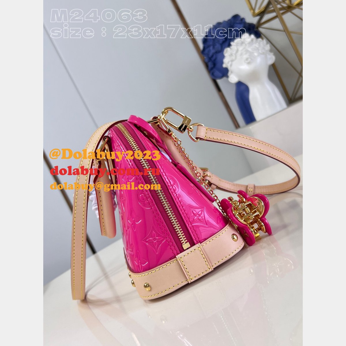 Copy Alma BB Monogram Vernis M24063/M24062/M90611 New Inspired Louis Vuitton