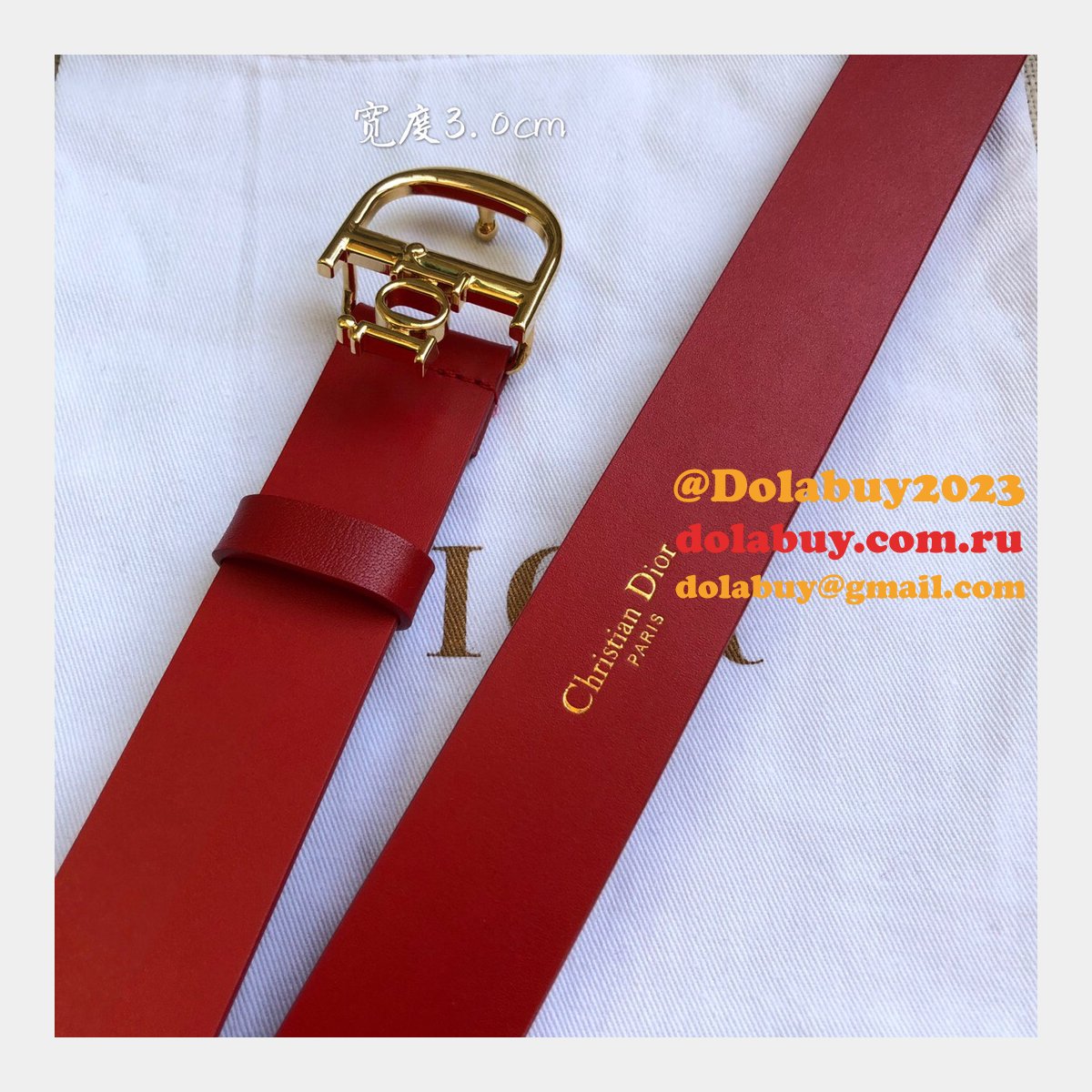 High Quality Christian Dior AAA Belts red/black/brown 30mm Cheap