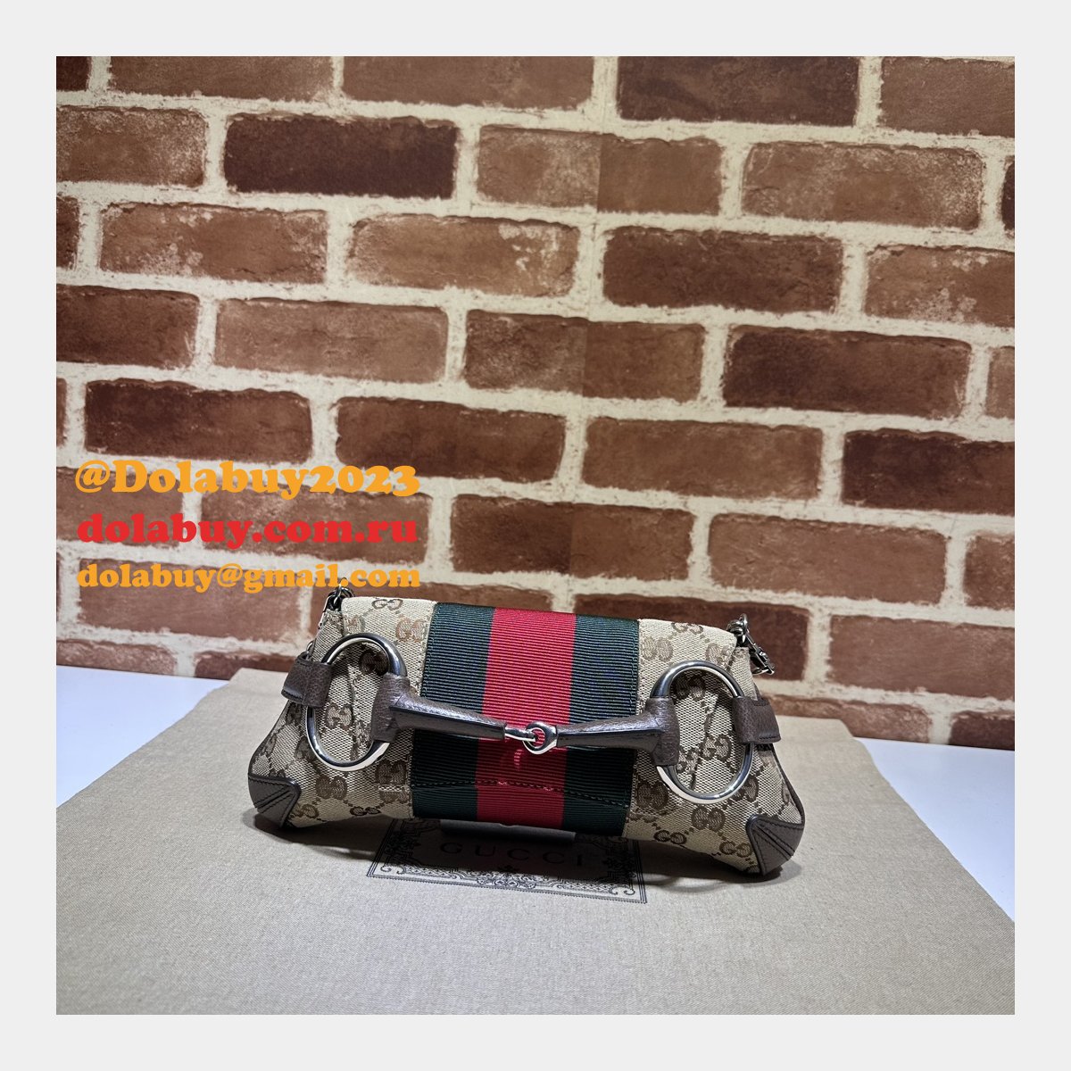 G*u*i designer 764339 horsebit chain knockoff shoulder bag