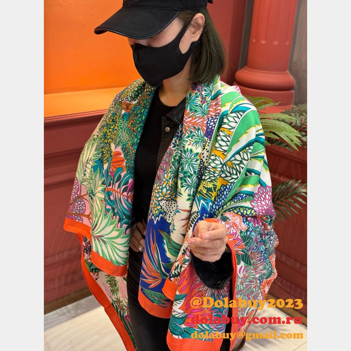 Top Quality Hermes Double-sided Printed Silk Square Scarf