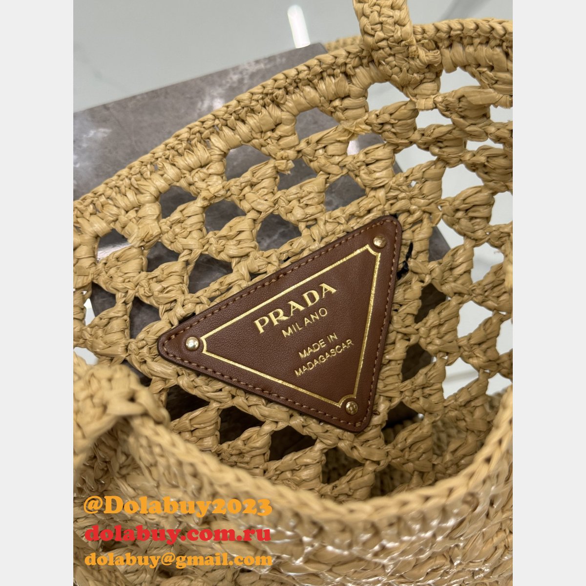 Wholesale Prada straw shopping bag 1BG493