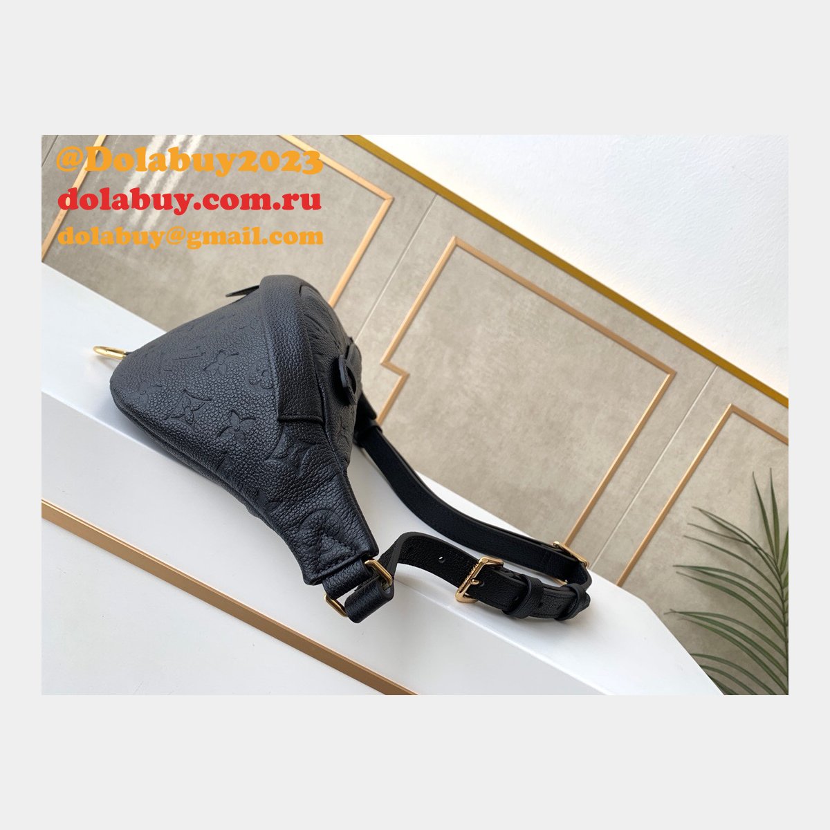 Louis Vuitton Replica Monogram Empreinte Bumbag M44812 Black/Cream