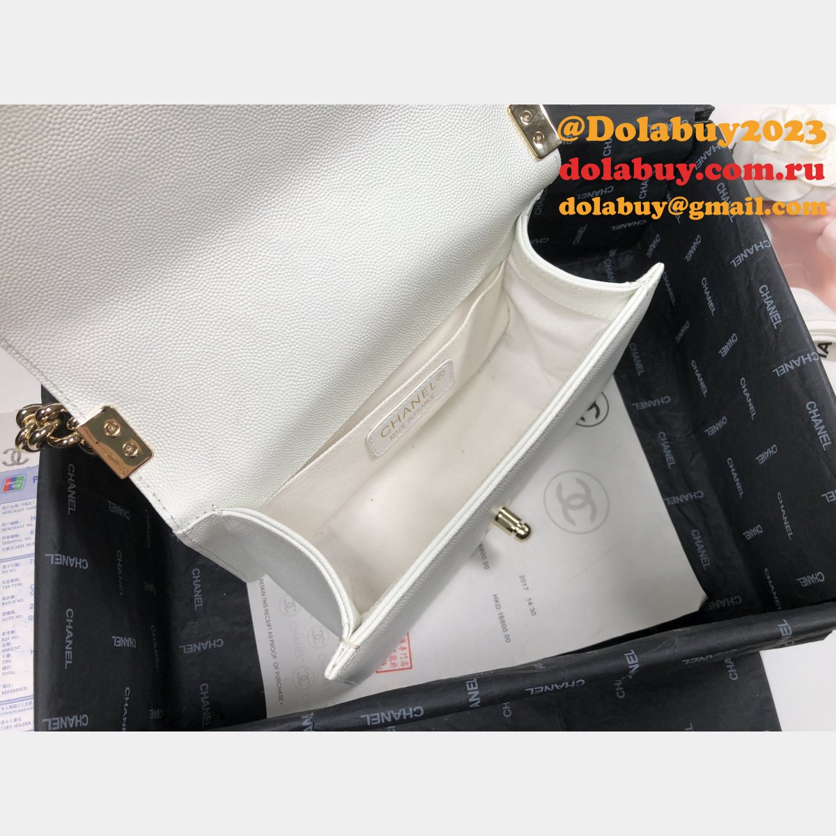 Top Quality CC 67085 Le boy Bag caviar leather 20CM