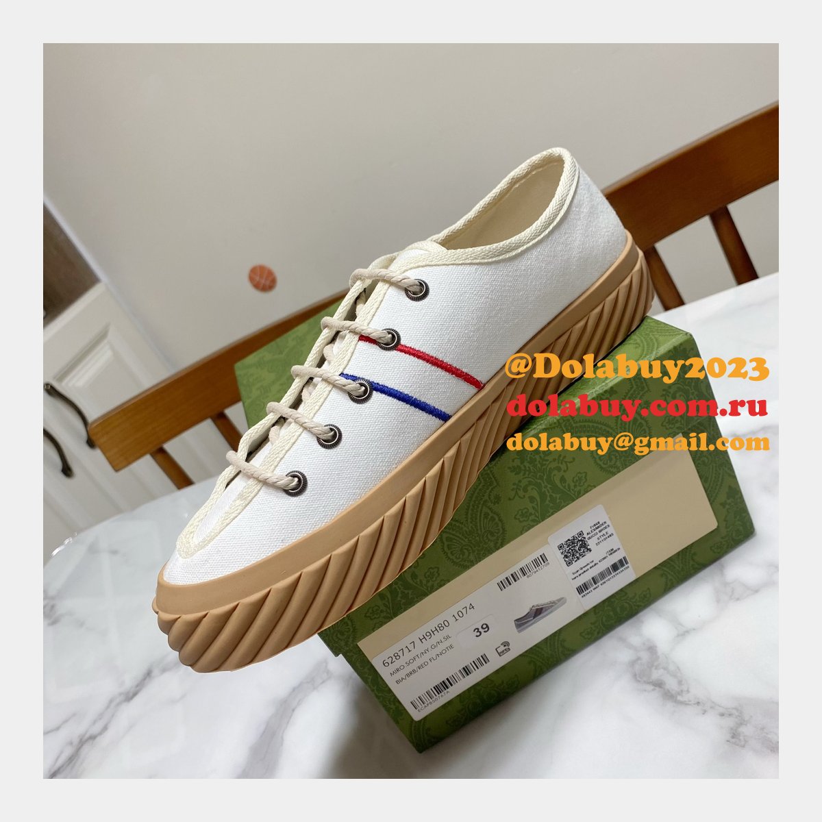 G*u*i shoes replica double g canvas 1:1 mirror high-quality