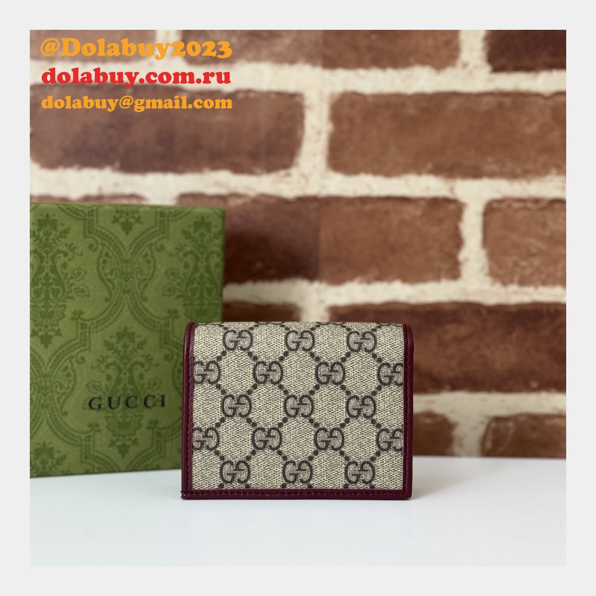 G*u*i inspired 621887 horsebit 1955 card case wallet
