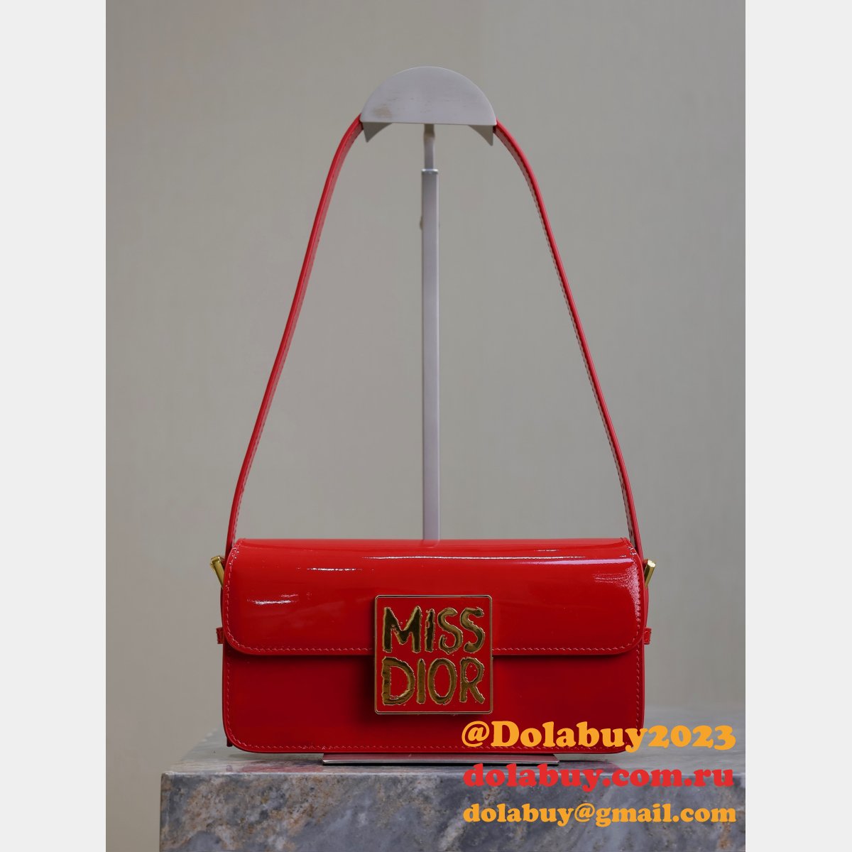 7 Star Miss Dior Graffiti patent leather shoulder bag