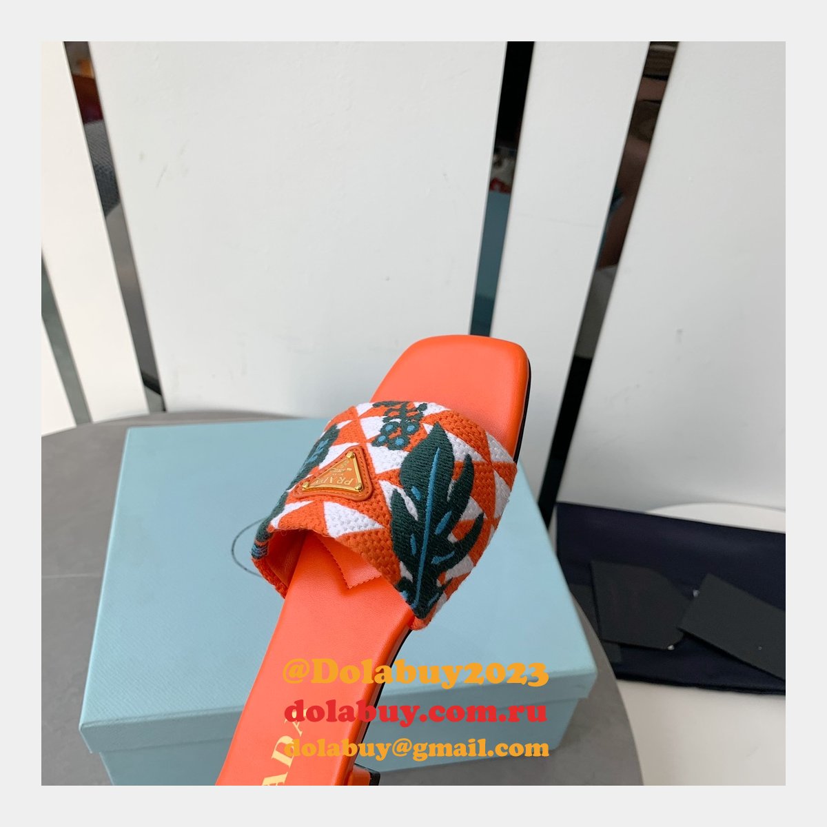 Cheap High End Fake Prada Braided Flower Embroidered Flats Shoes