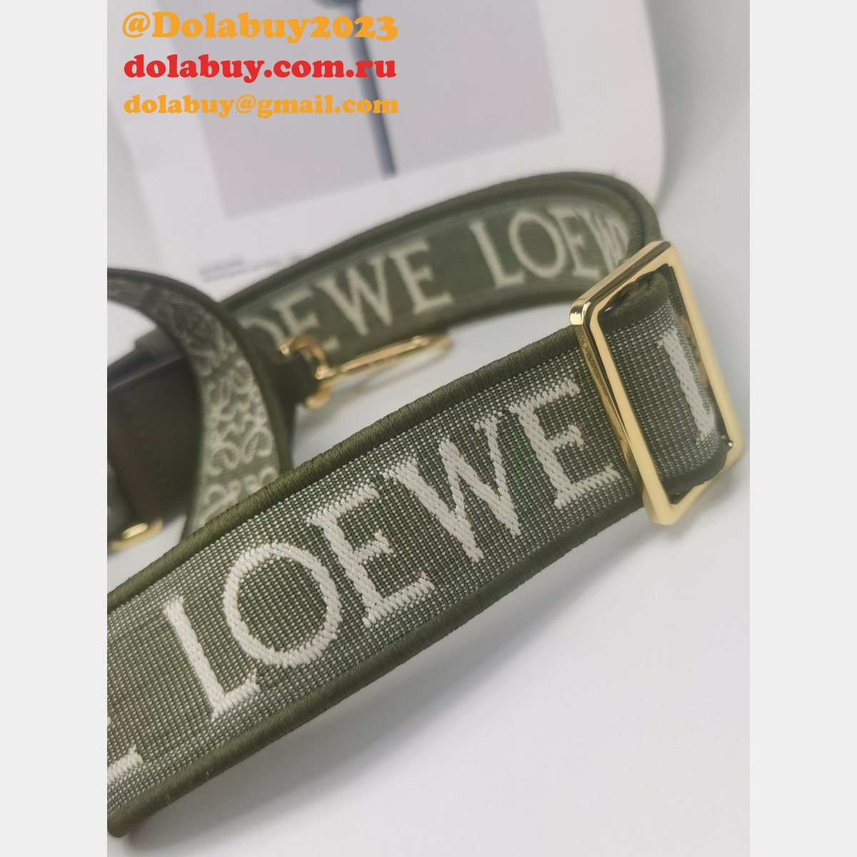 Best Loewe Anagram double-sided embroidered shoulder strap