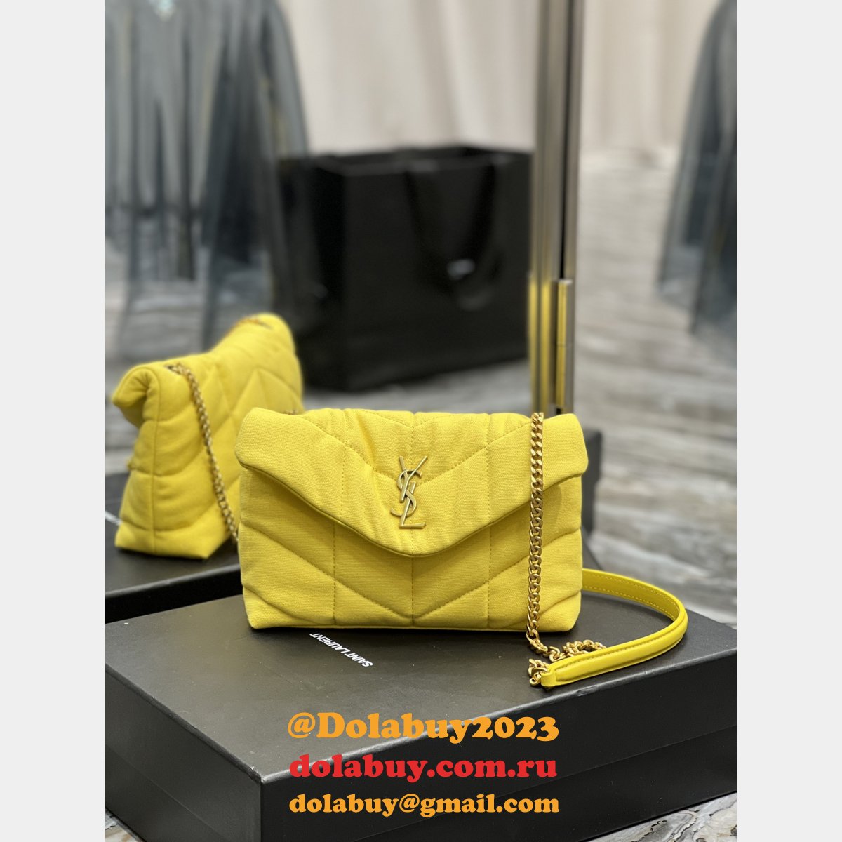 AAA+ 620333 Saint Laurent Knockoff Puffer Toy Bag In Canvas 29cm
