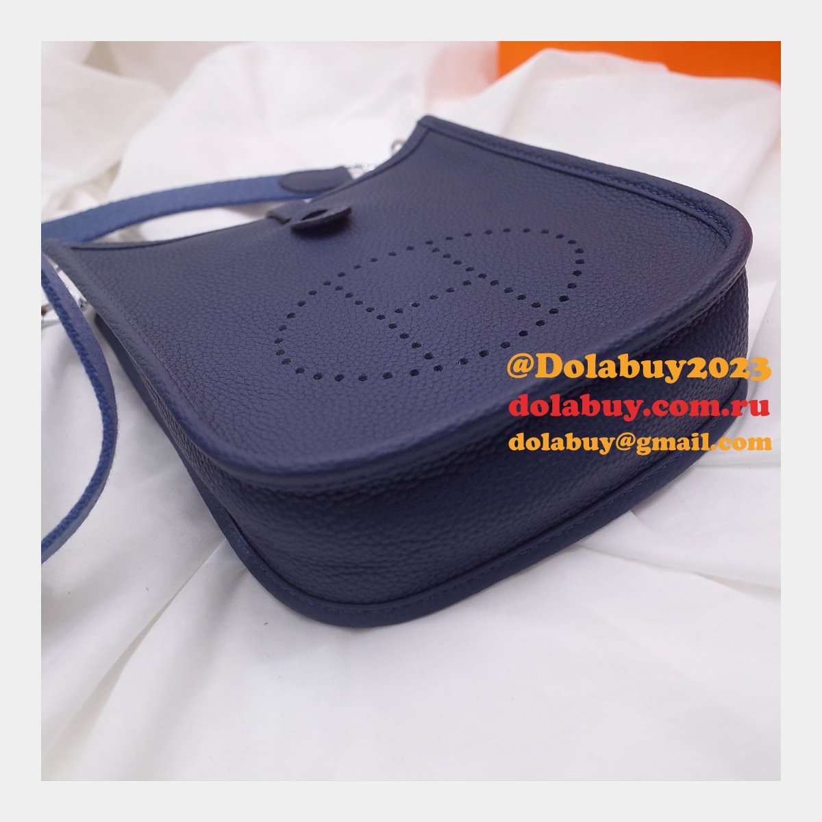 Replica Hermes Evelyne Navy blue TPM Mini Bags