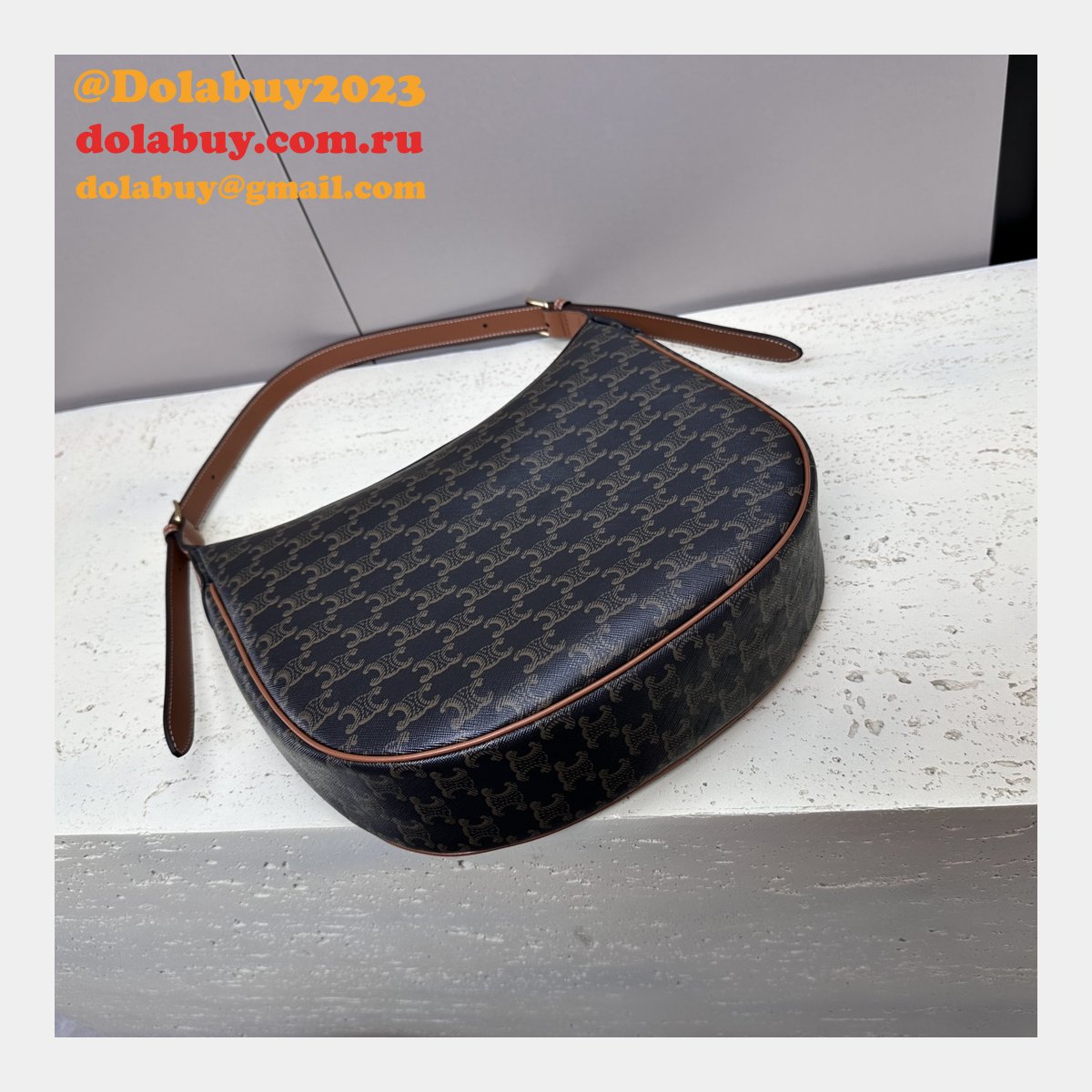 1:1 Mirror Heloise Cuir Triomphe 114712 Tan Knockoff Celine Bag