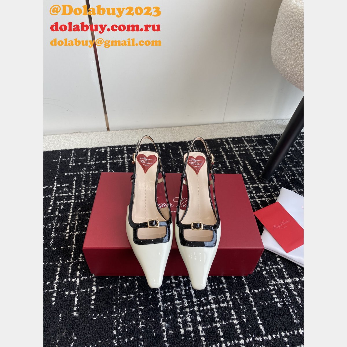 Roger Vivier Wholesale Slingback Heels Designer Knockoff Shoes