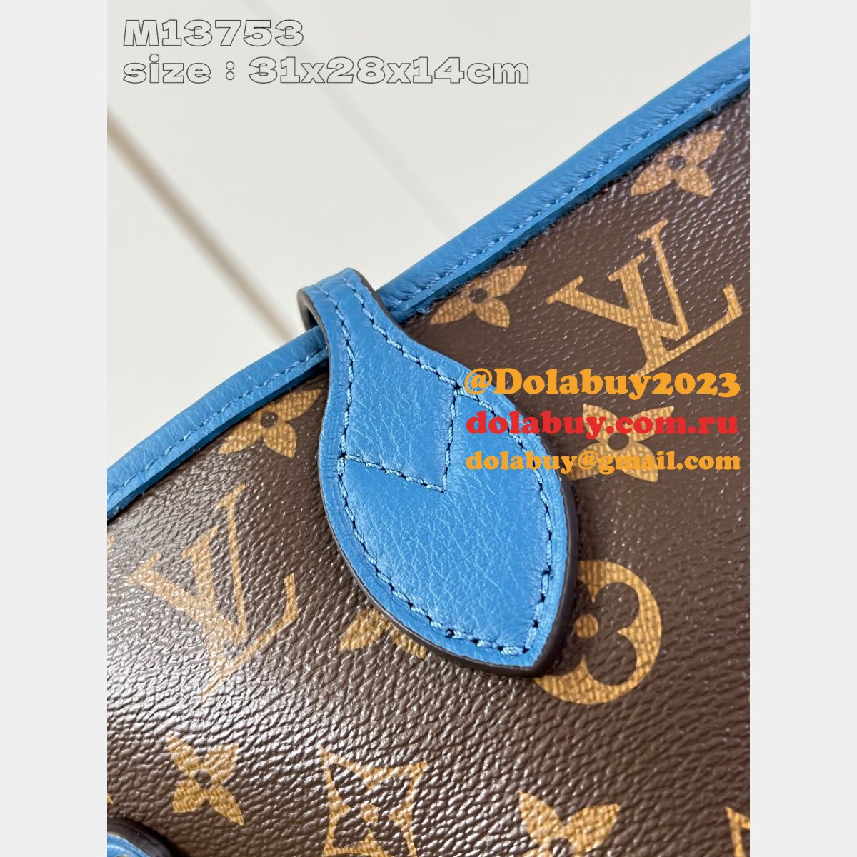 Louis Vuitton Knockoff M13753 Neverfull Bandouliére Blue Bag