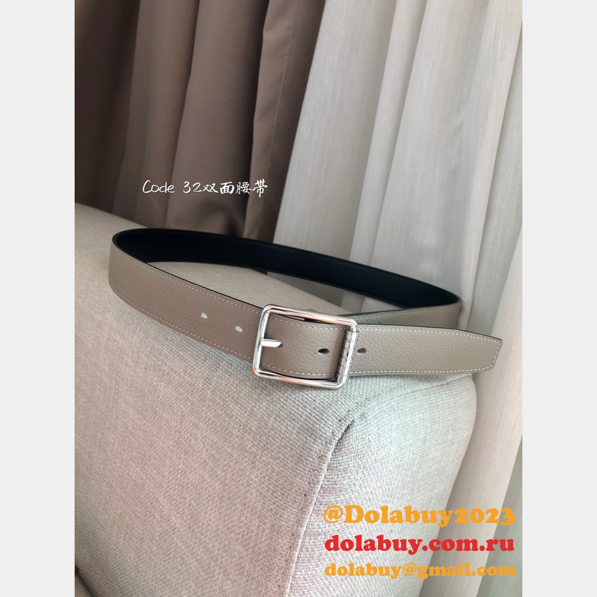 Share Replica Hermes H Belt Reversible Leather 32mm Online