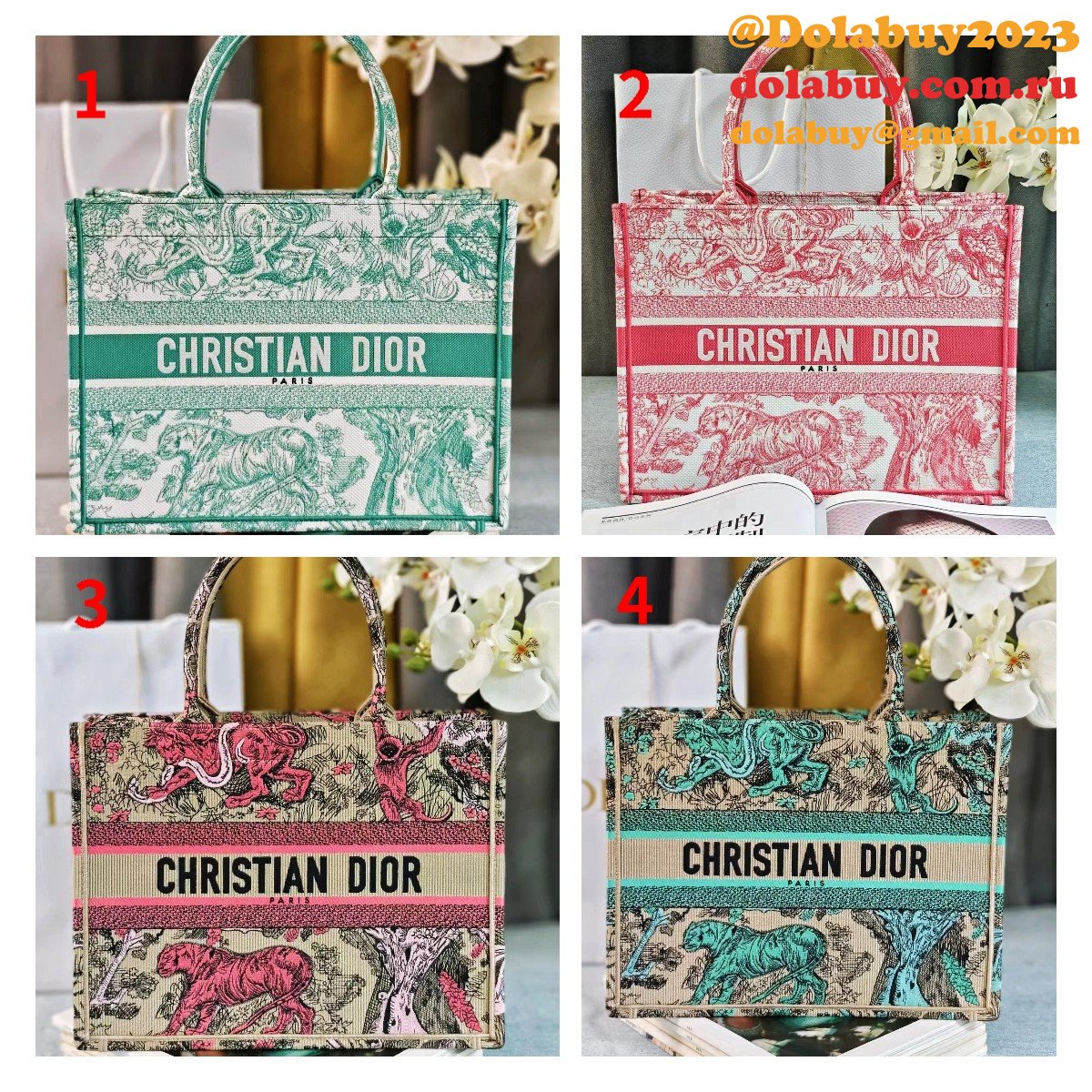 Top Quality Christian Dior Paris  Reverse book Tote