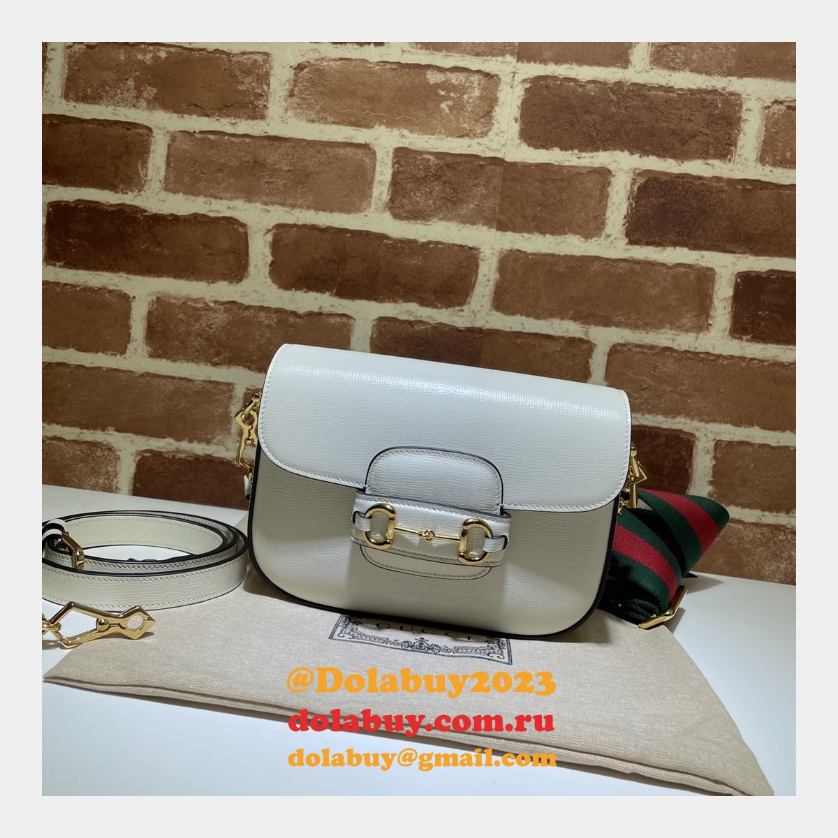 white replica G*u*i horsebit 1955 mini 658574 bag