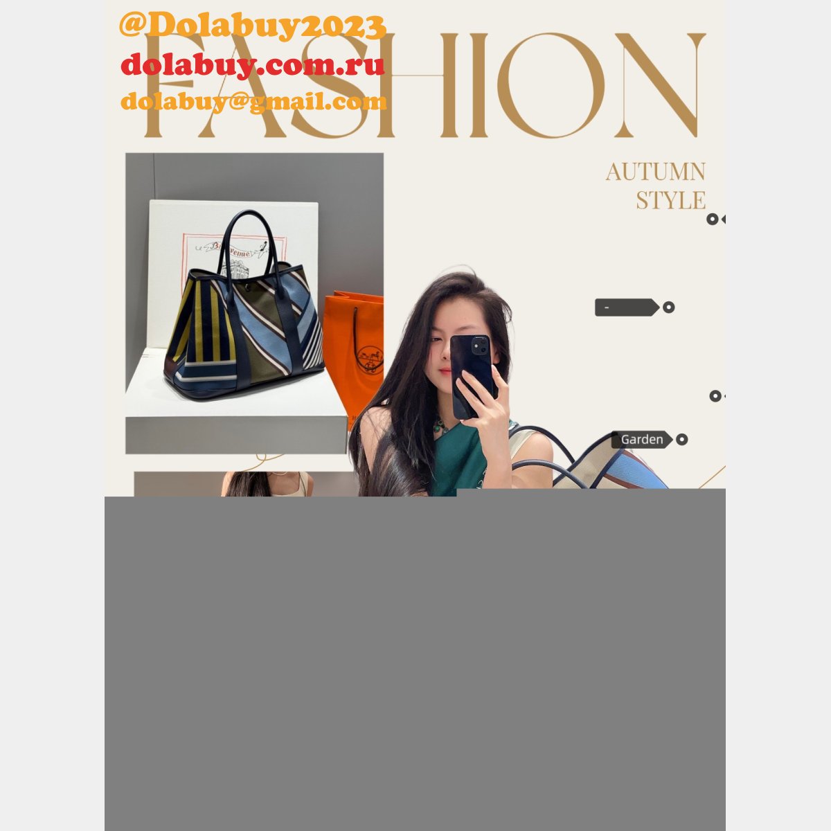 AAA+ Hermes Garden Party Fjord 30/36CM Luxury Bag