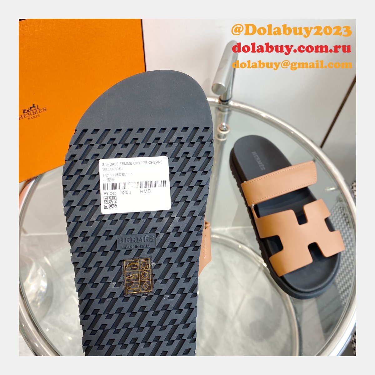 Fashion 1:1 Mirror hermes Chypre sandal
