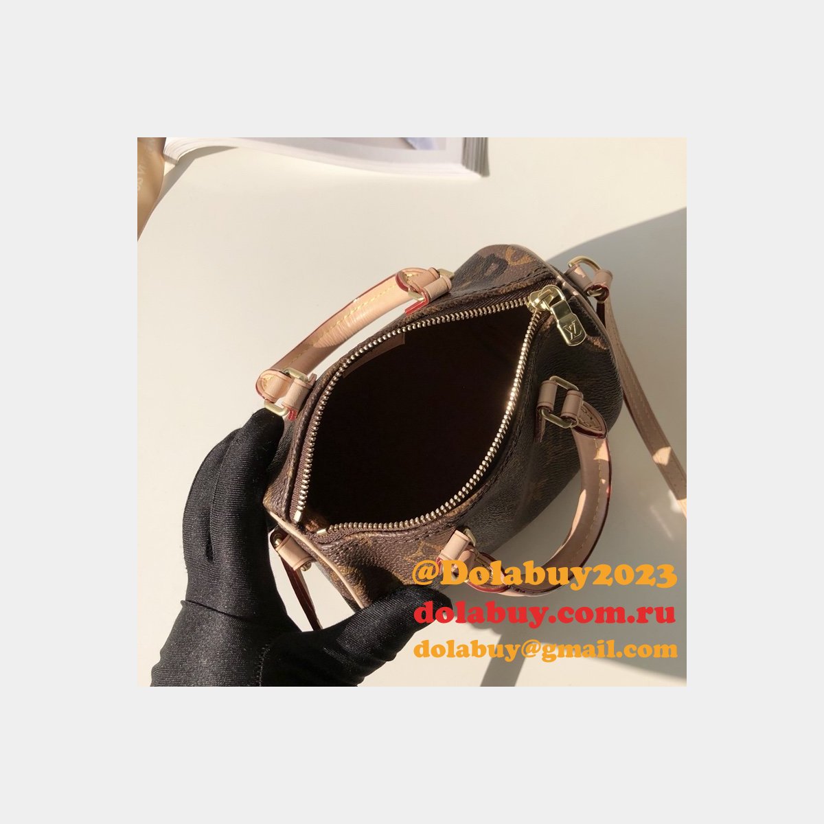 Replica Louis Vuitton Fashion Nano Speedy Monogram M61252 Marron Handbags