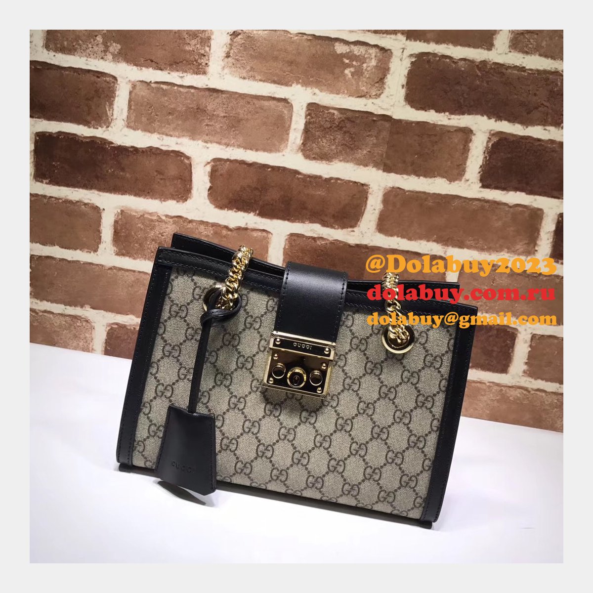 UK Gucci Replica GG Supreme Padlock Small Shoulder 498156 Bag