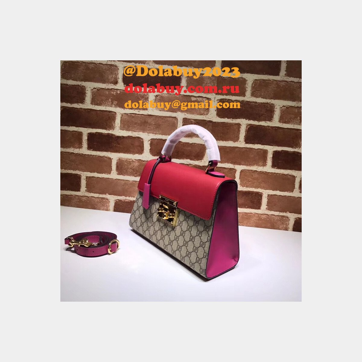 G*u*i replica 453188 gg supreme padlock small top handle bag