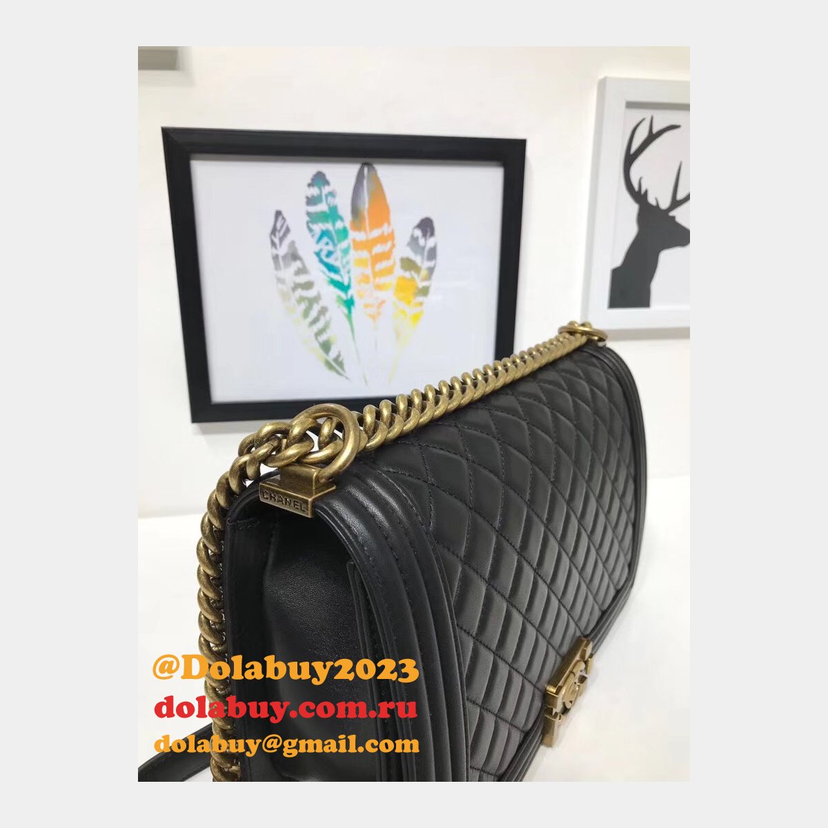 Fake CC Le Boy Cheap Mall High Quality Bags Lambskin 28cm