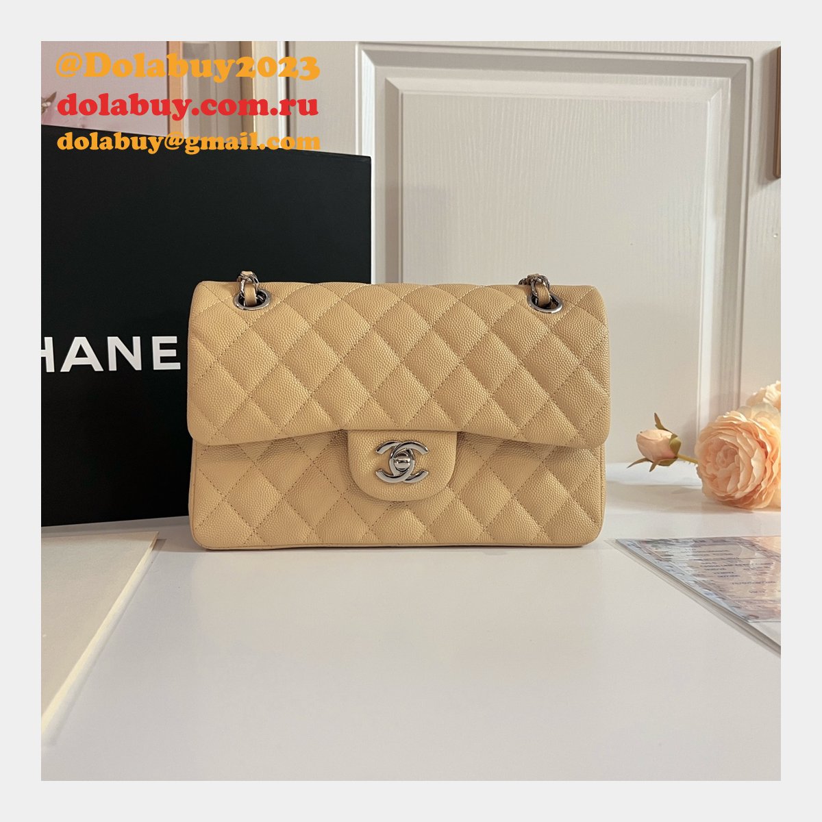 7 Star CC Small Flap Caviar Leather CF 23cm Bag