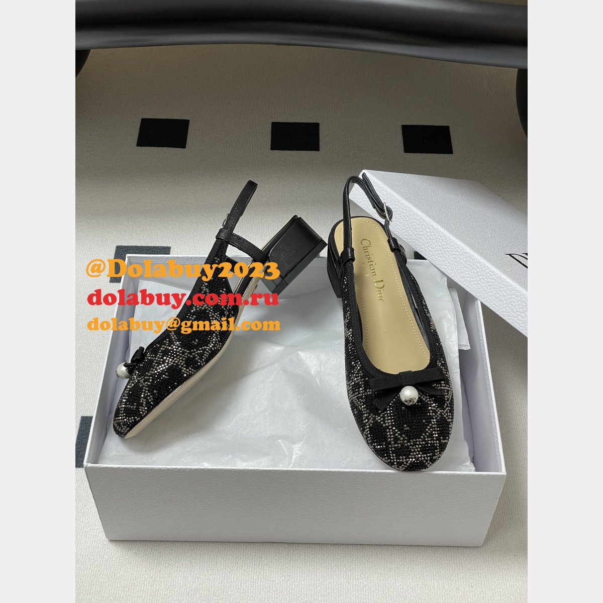 Luxury 2025 Dior Ballet Slingback Pump