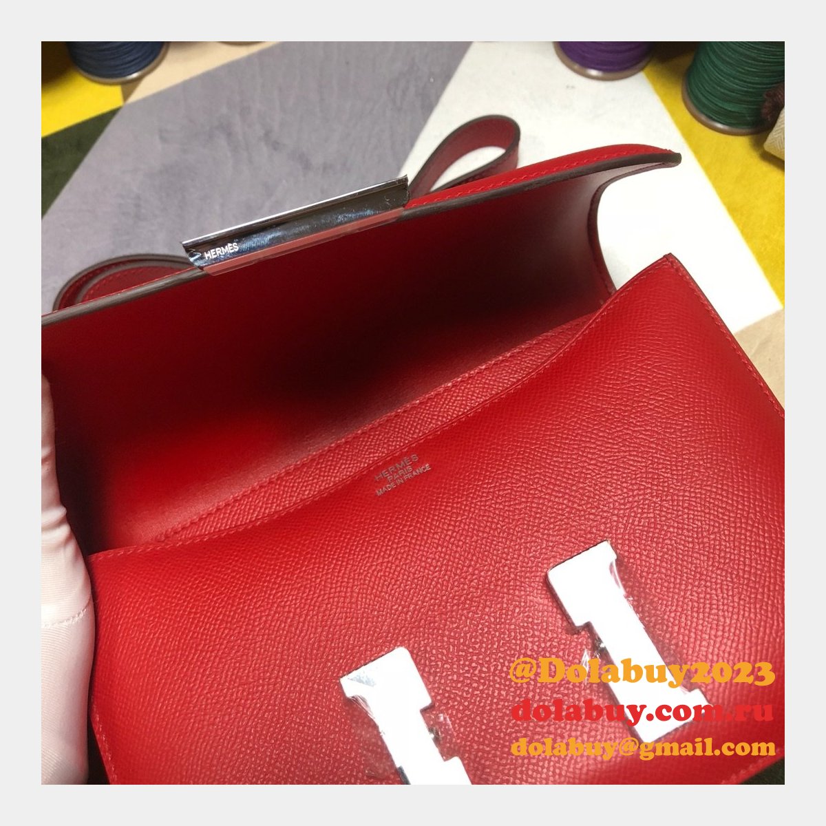 Hermes Constance Bag 23cm Epsom Leather Red