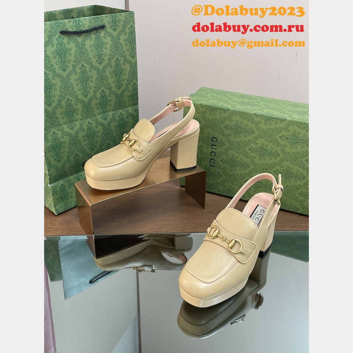 lady horsebit gg G*u*i replicas slingback pumps shoes