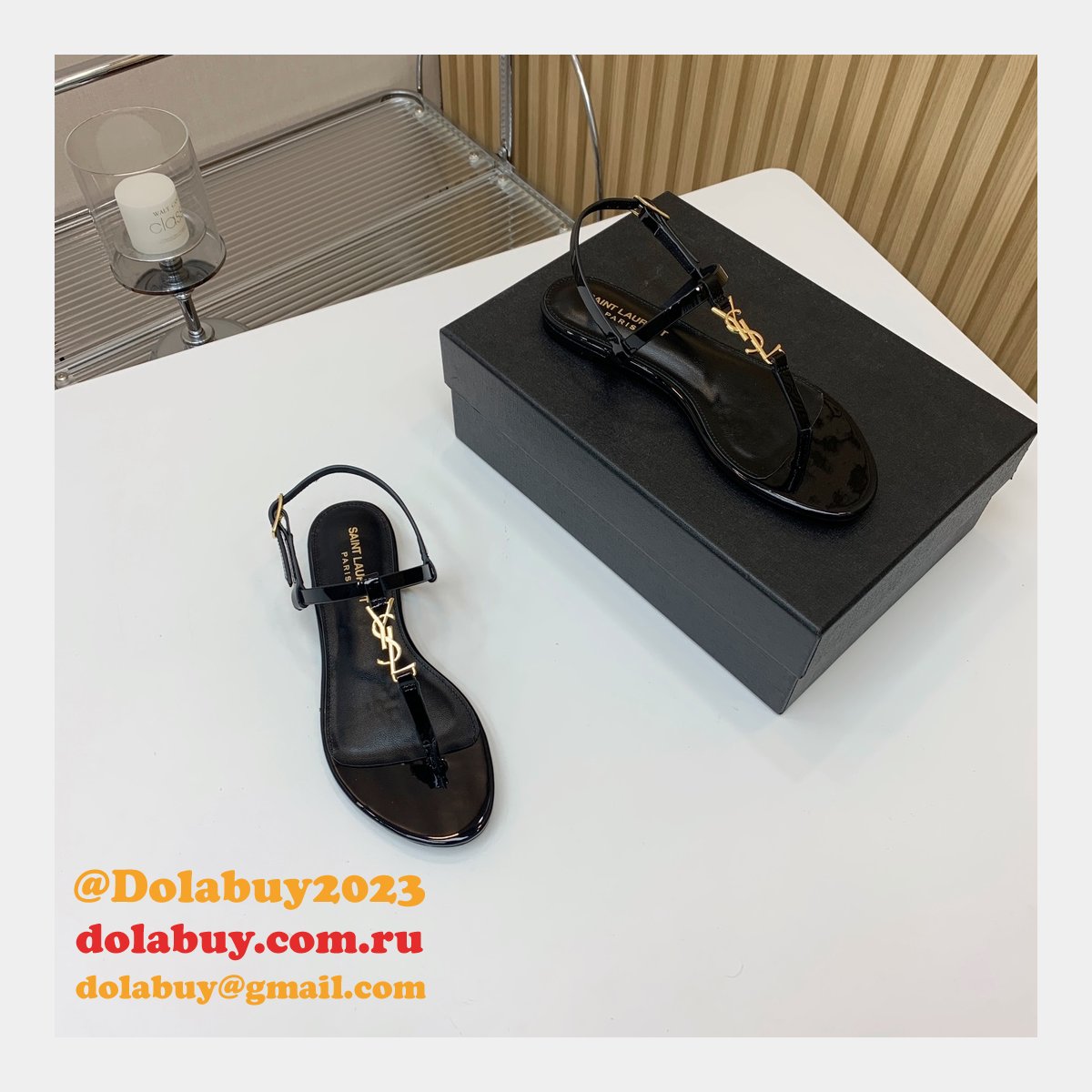 Top Quality SAINT LAURENT flat sandals