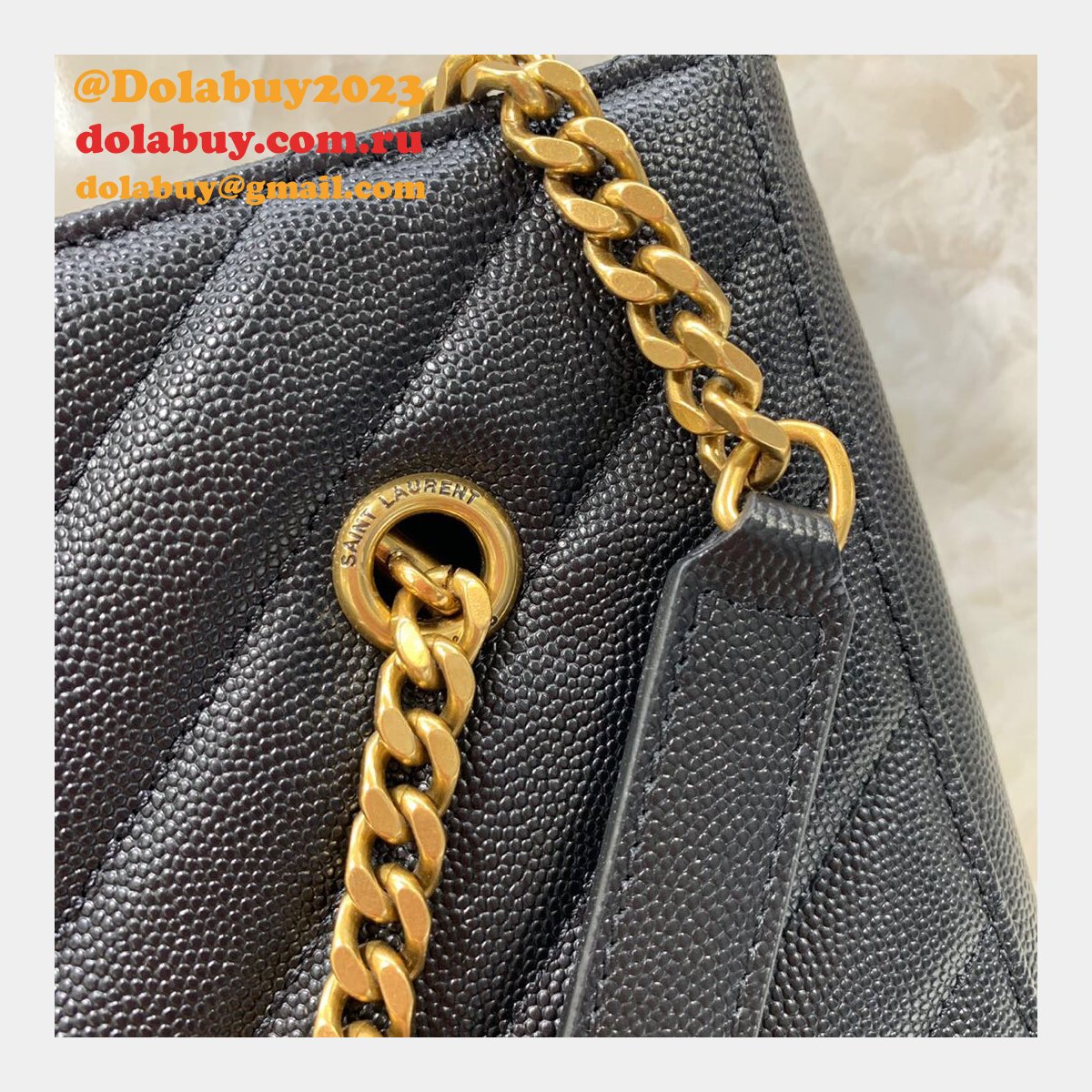 Shop Ysl Replica Saint Laurent Red and Black