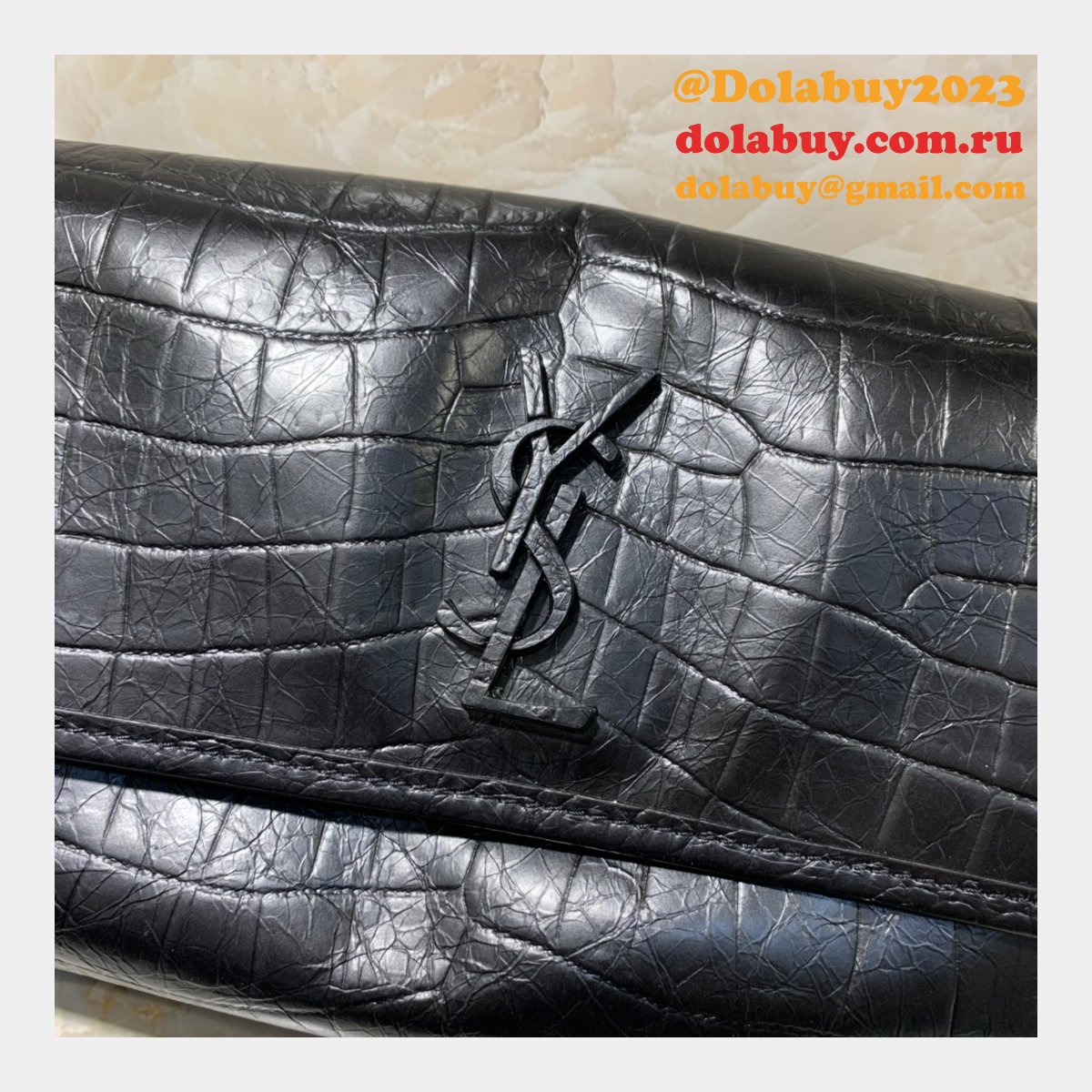 Saint Laurent Replica Narrow Tie Lamé Silk 577124 Woven Square