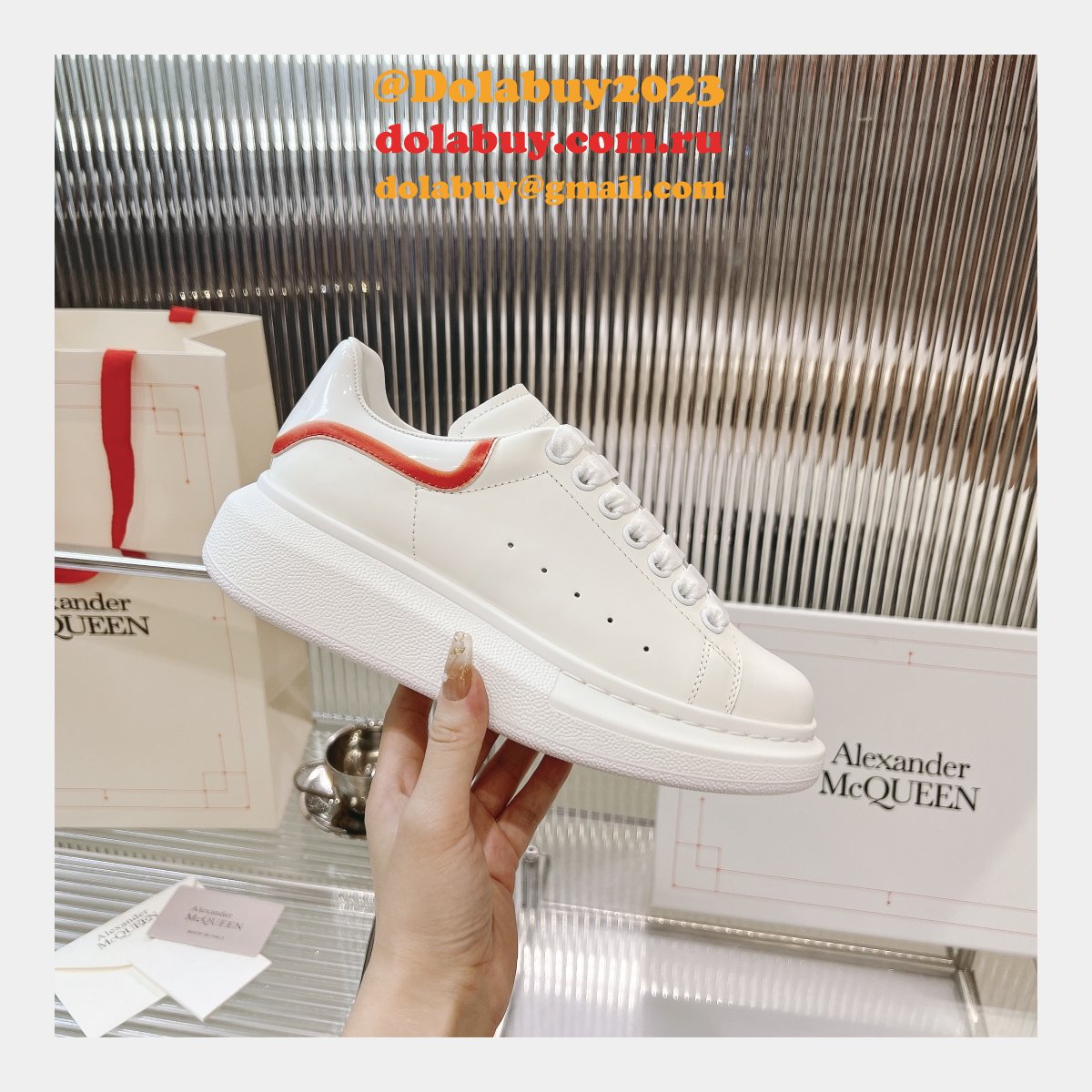Top Quality ALEXANDER REPLICA women/men white shoes