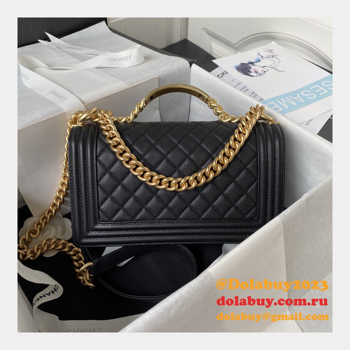 Boy High Quality A94804/A94805 Duplicate Flap 1:1 Copy From Original Bag