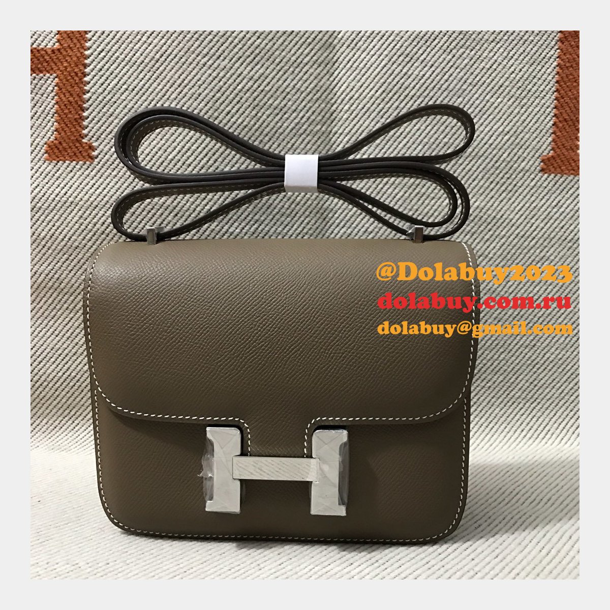 Hermes Constance Bag 18cm Epsom Leather Dark grey
