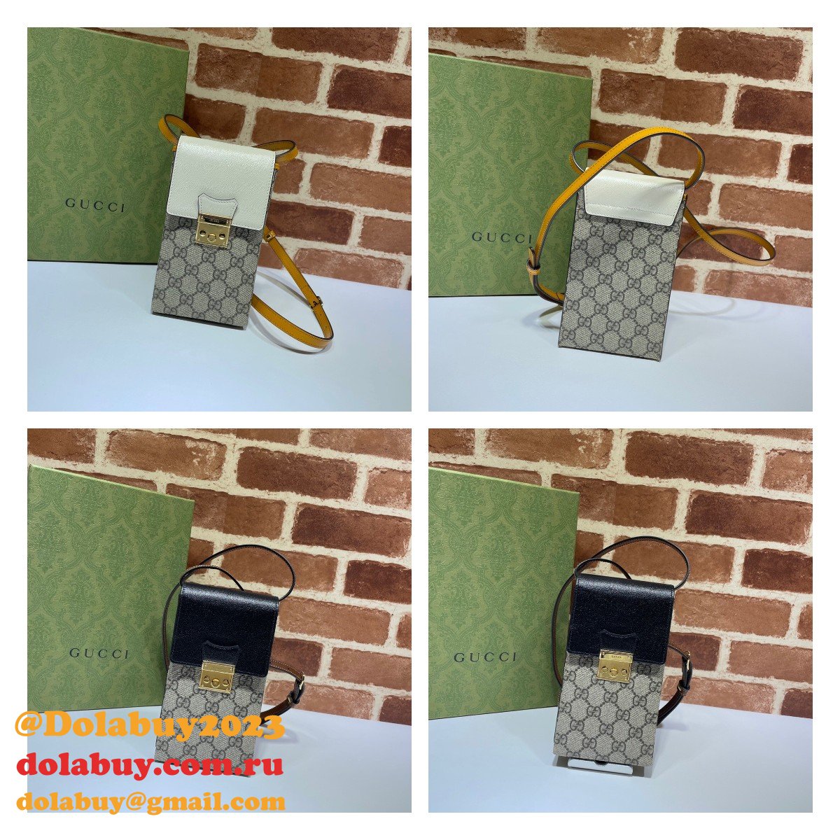 Replica Best Gucci 658229 Padlock mini bag in beige and ebony GG Supreme