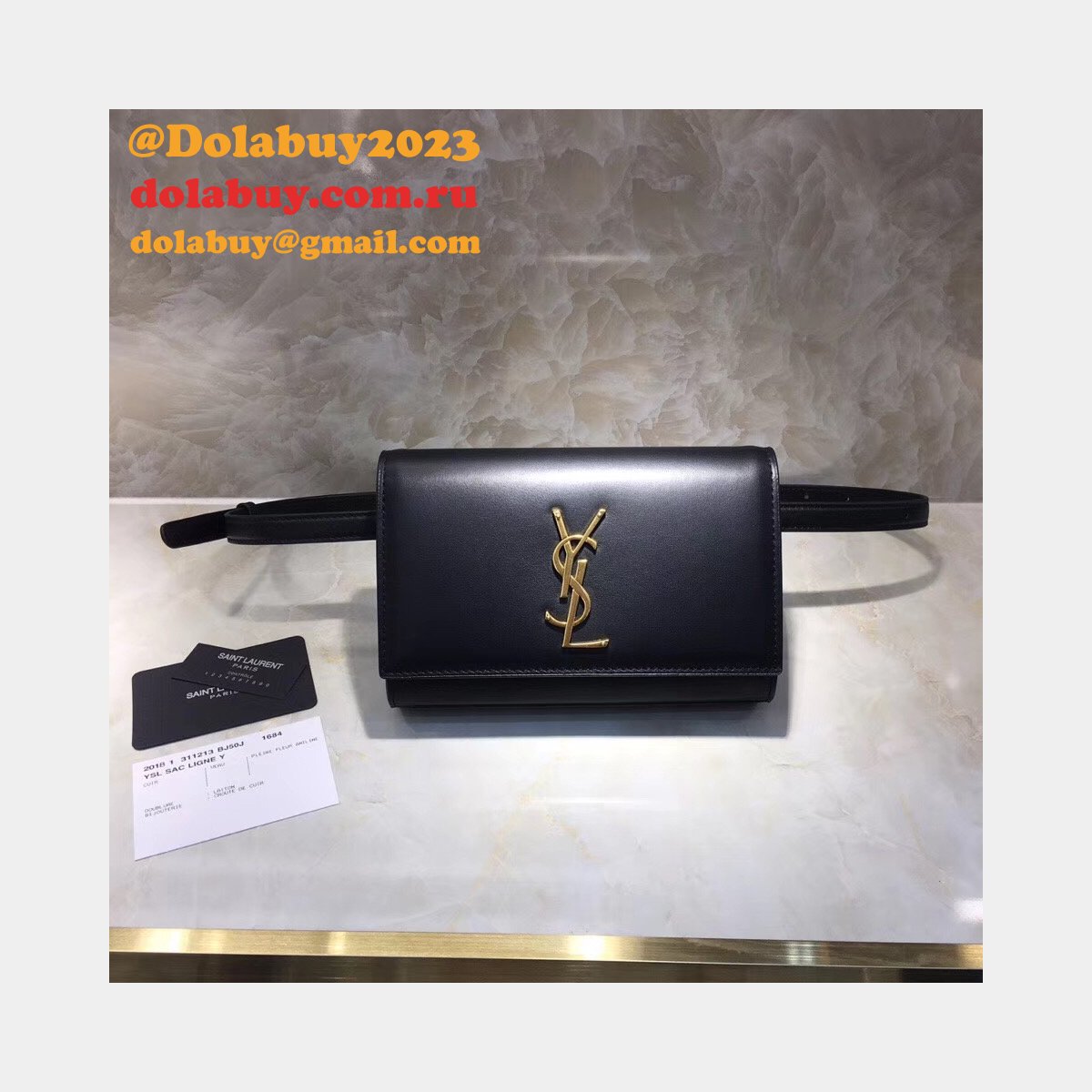 Replicas YSL Saint Laurent Waist Pack Fanny Pack Black Belt Bag