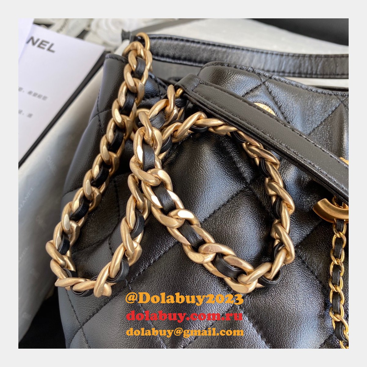 CC Top Quality vintage bucket Replica Black bag