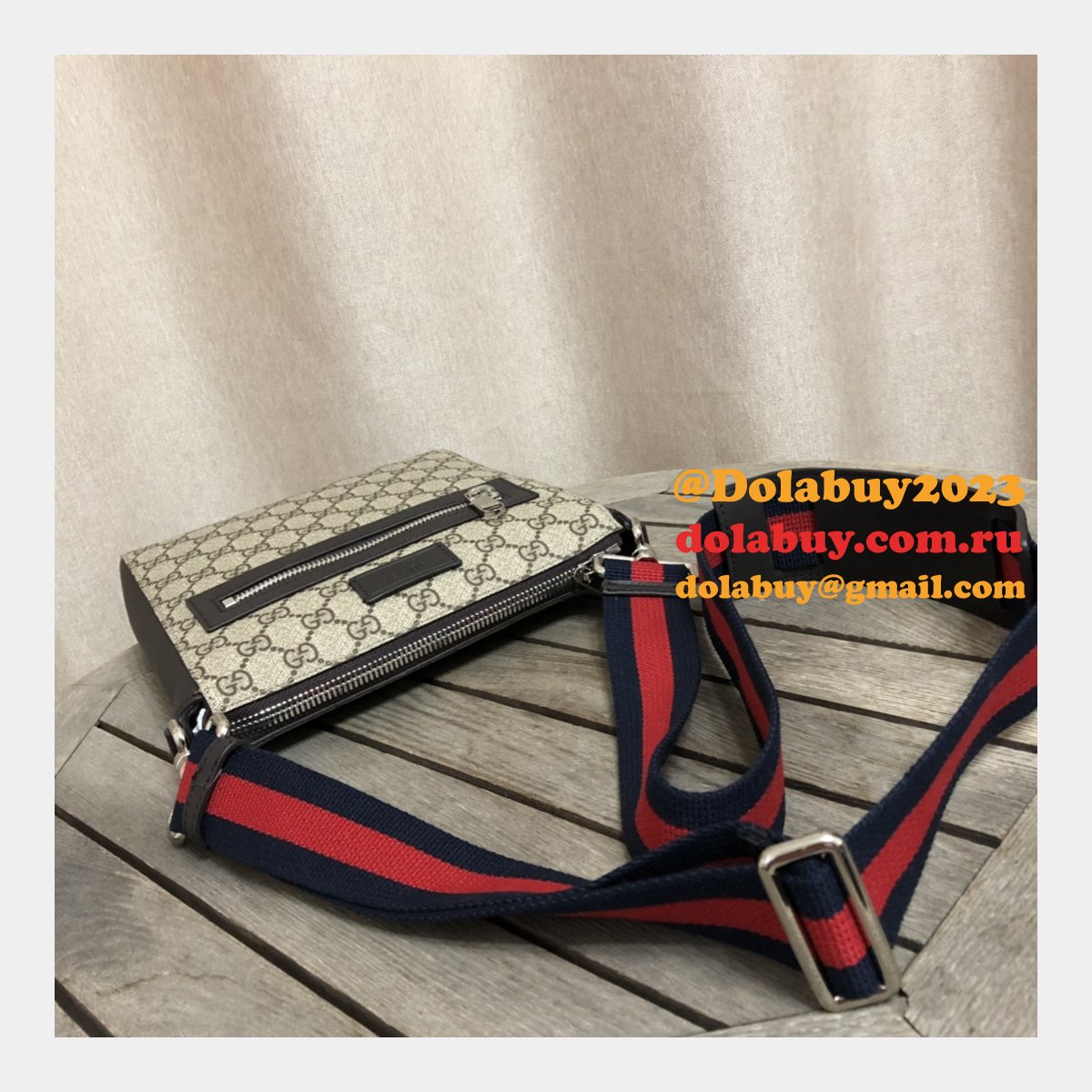 replica G*u*i 7 star gg supreme gray small messenger 523599 bag