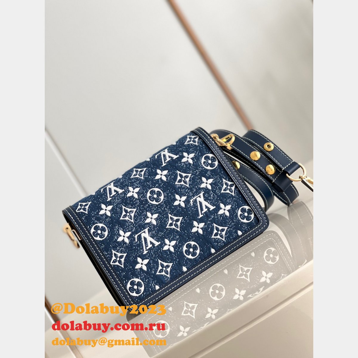 Designer Replica Louis Vuittons Dauphine M59716 Bag Denim Blue 2022