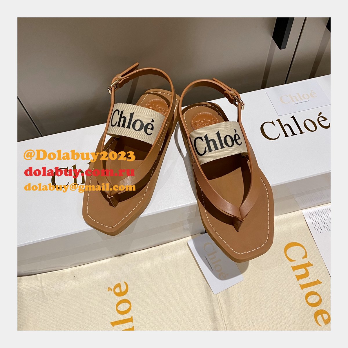 Designer Slippers Dupe AAAAA Replica Chloe Flip Flops