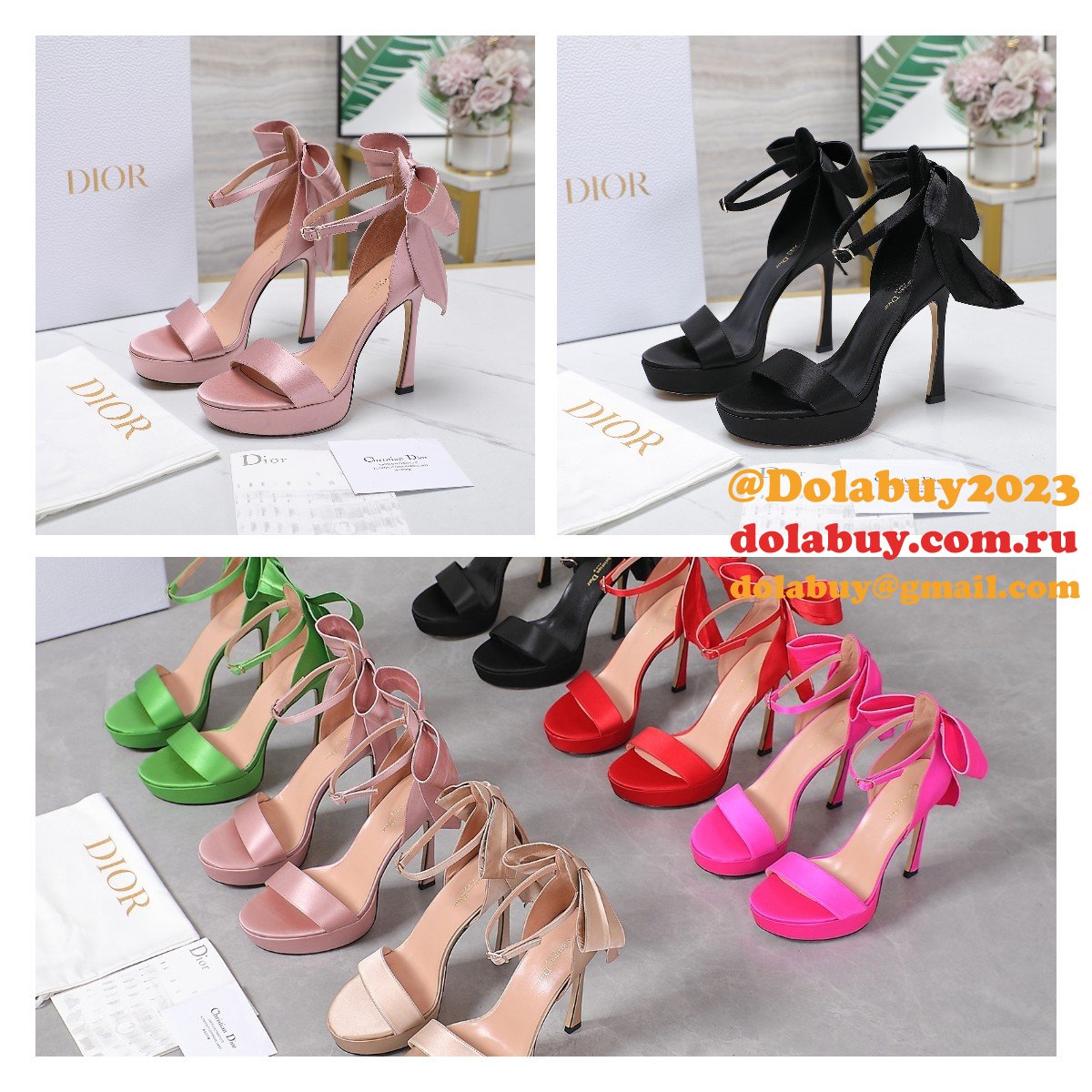 Duplicate Mlle Dior Heeled Sandal Top Quality