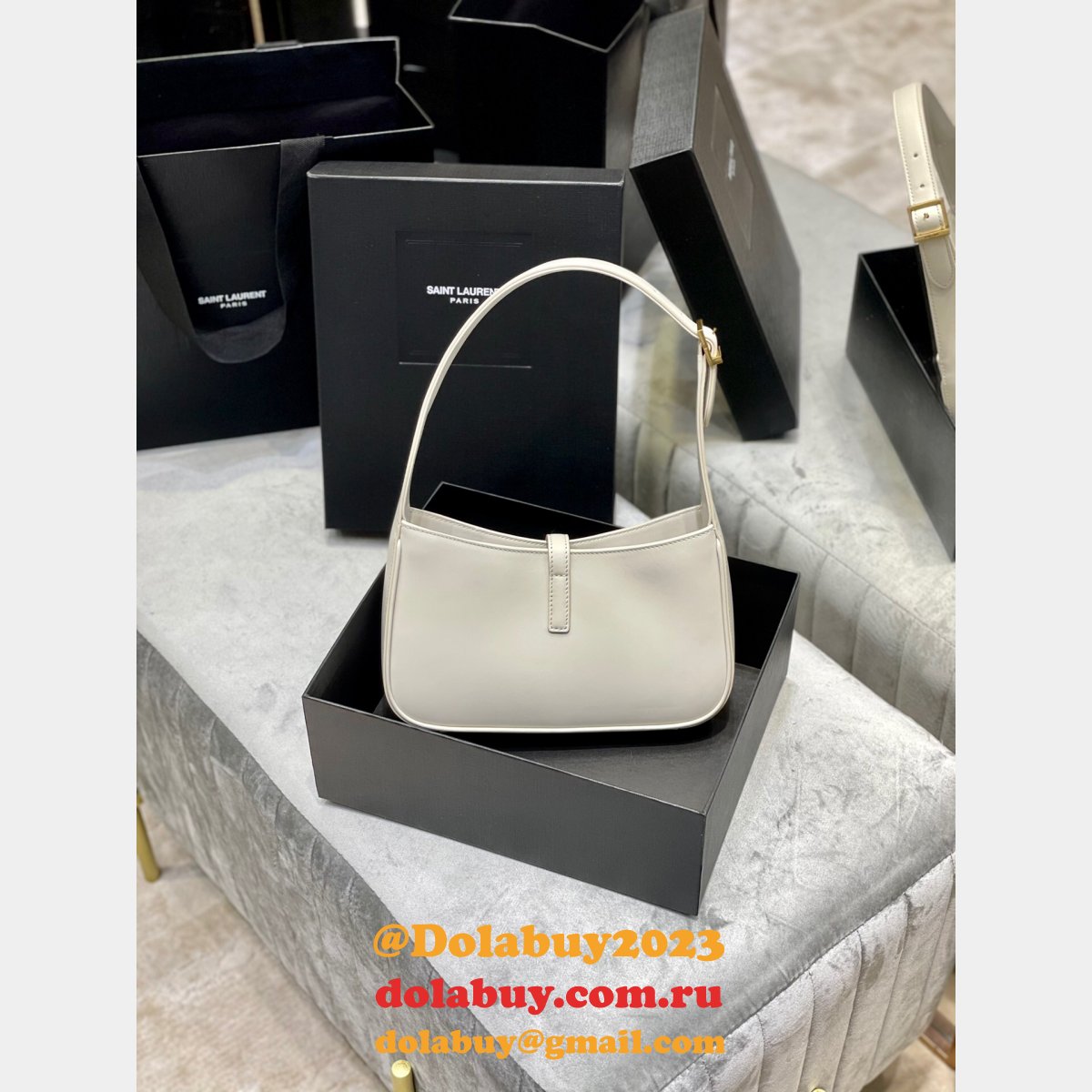 Designer YSL Replica Hobo In Smooth Leather 657228 White Bags Store
