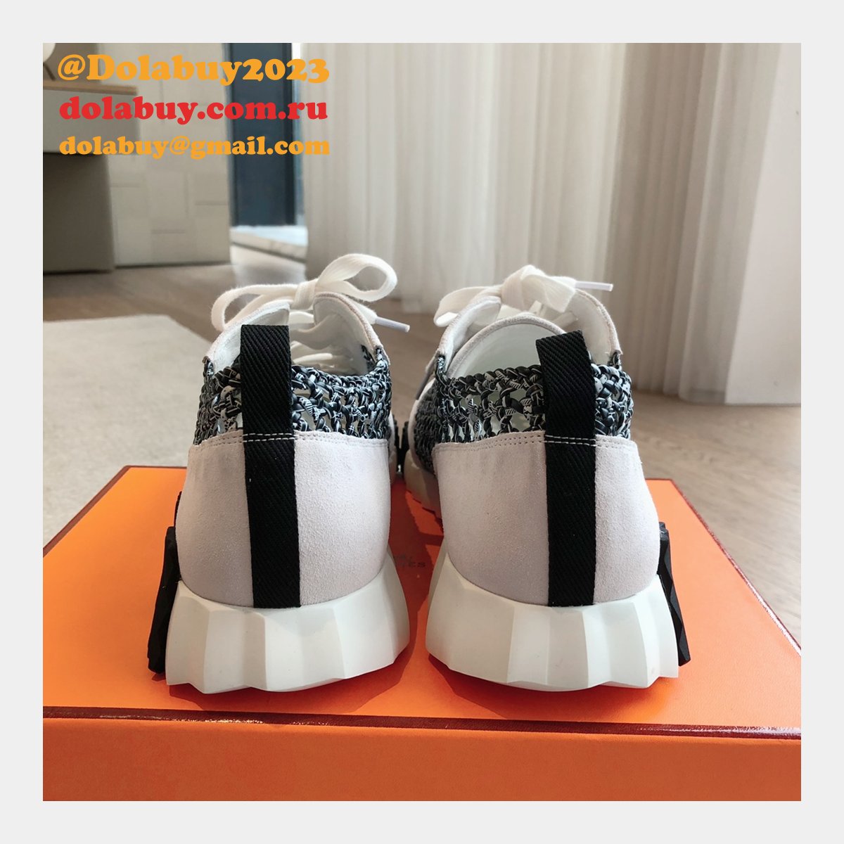 7 Star HERMES MEN BOUNCING weave SNEAKER