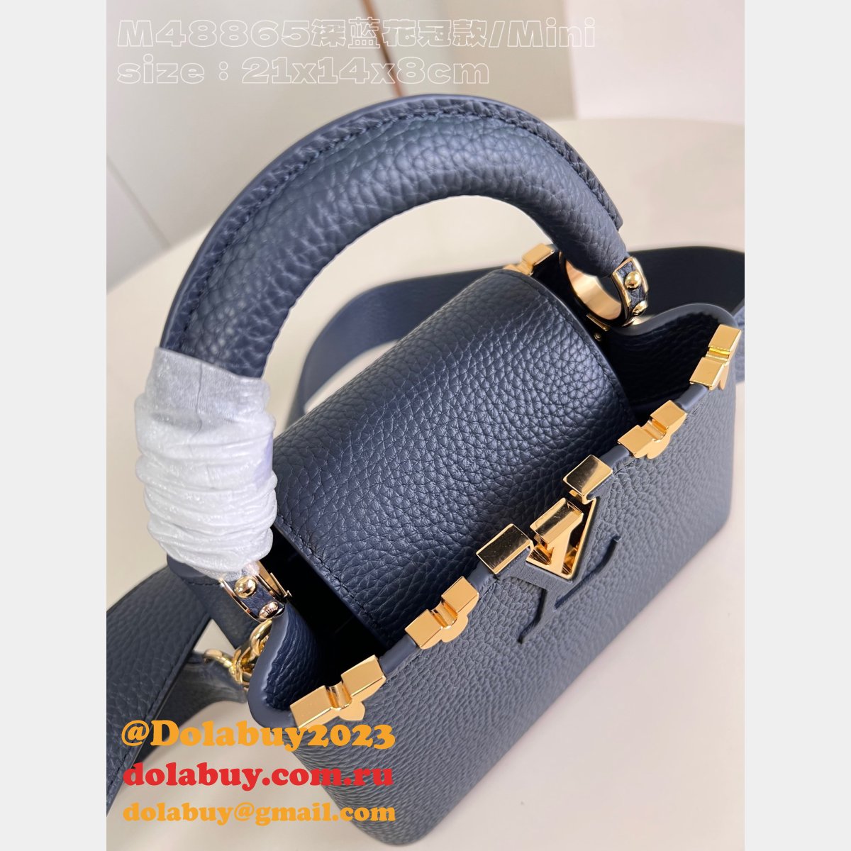 Top Quality Designer Louis Vuitton Capucines Mini M25231 Navy