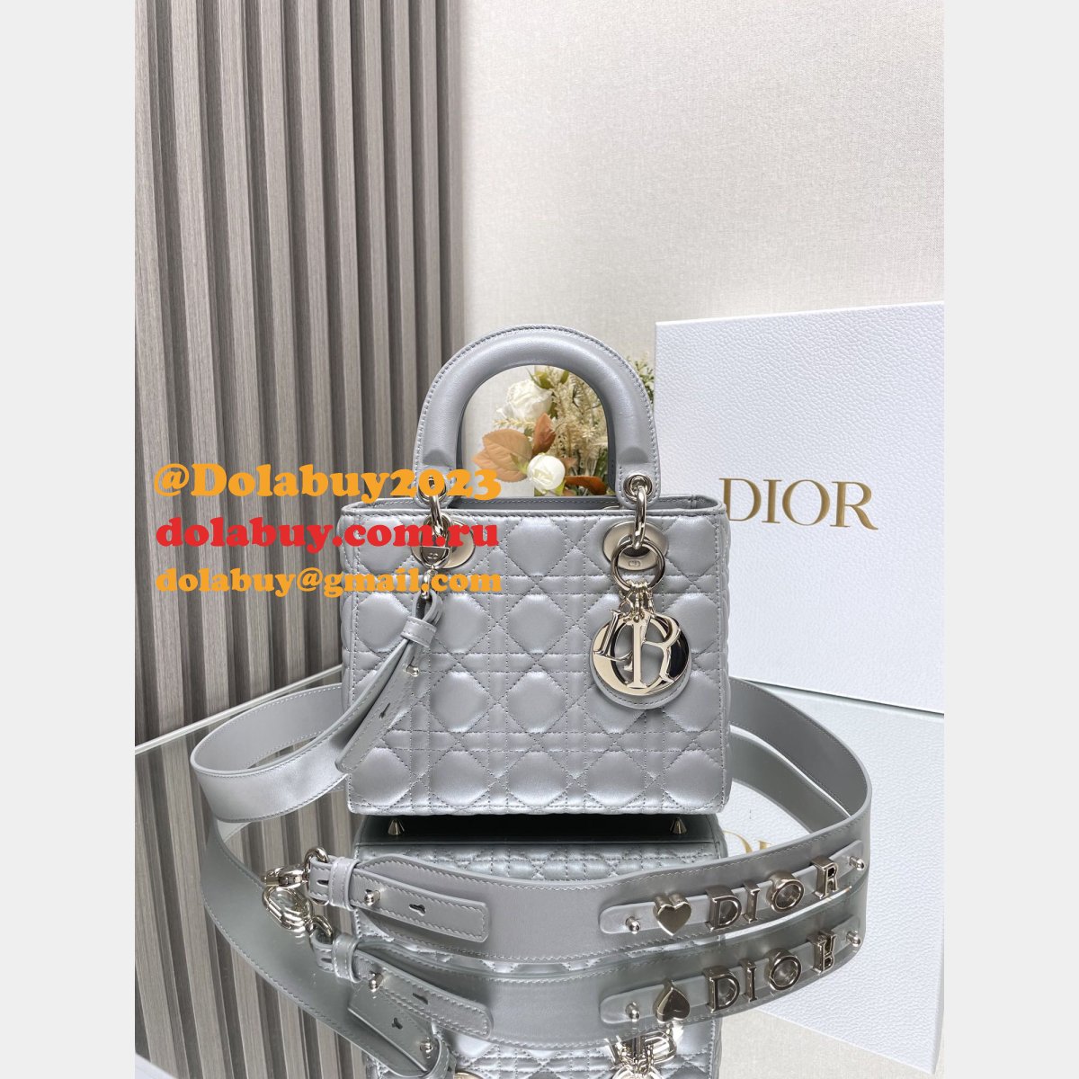 Best DIOR LADY MY ABC Wholesale PATENT LEATHER HANDBAG 20cm