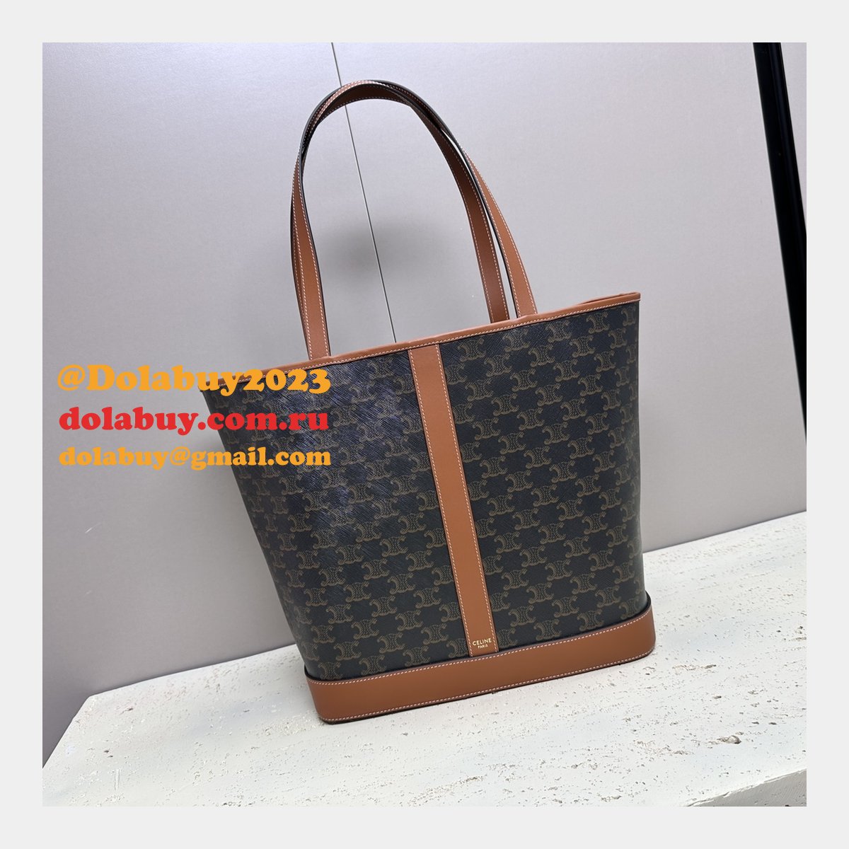 Designer 115072 Cabas Triomphe Canvas Tan Replica Bag